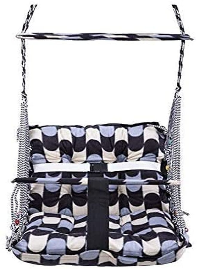 مورال أرجوحة قطنية للأطفال من عمر سنة إلى 6 سنوات، قابلة للطي والغسل، مزودة بحزام أمان - أرجوحة منزلية/حديقة للأطفال (أرجوحة أطفال) - Image 3